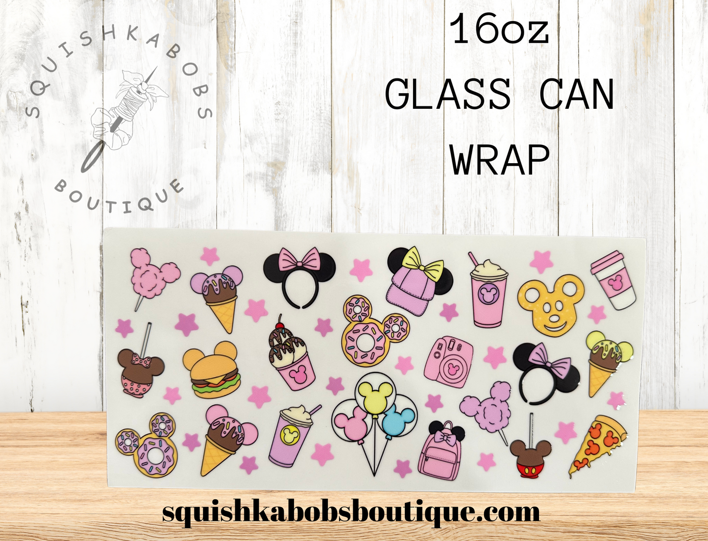 Theme park snacks 16oz UVDTF wrap