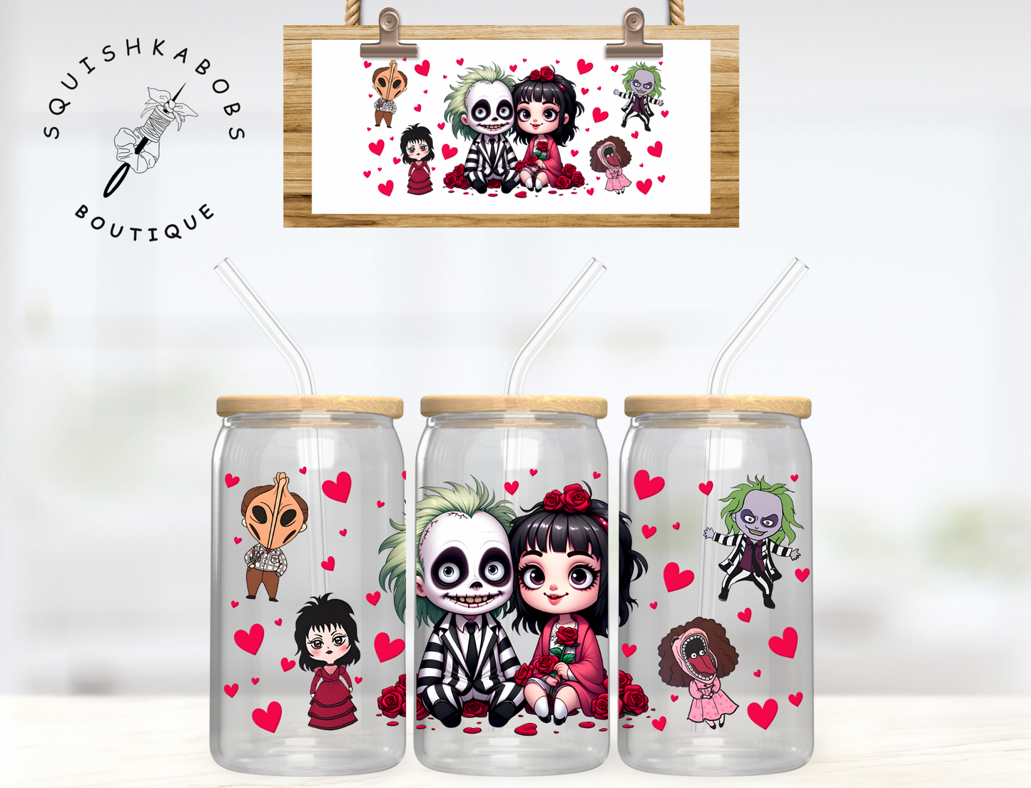 Beetlejuice 16oz UVDTF Wrap