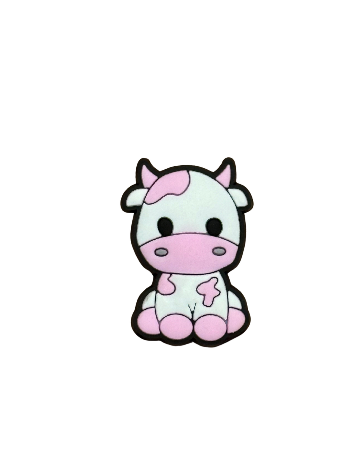 Pink cow shoe charm