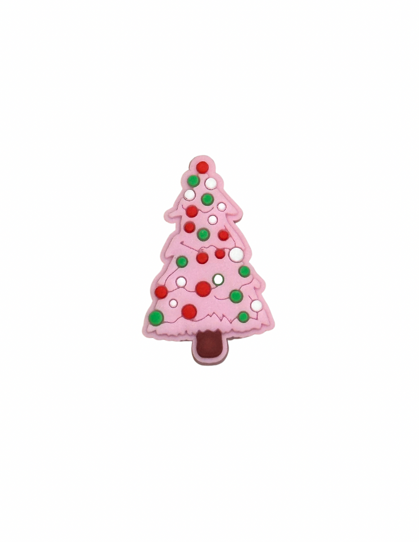 Pink Christmas tree shoe charm
