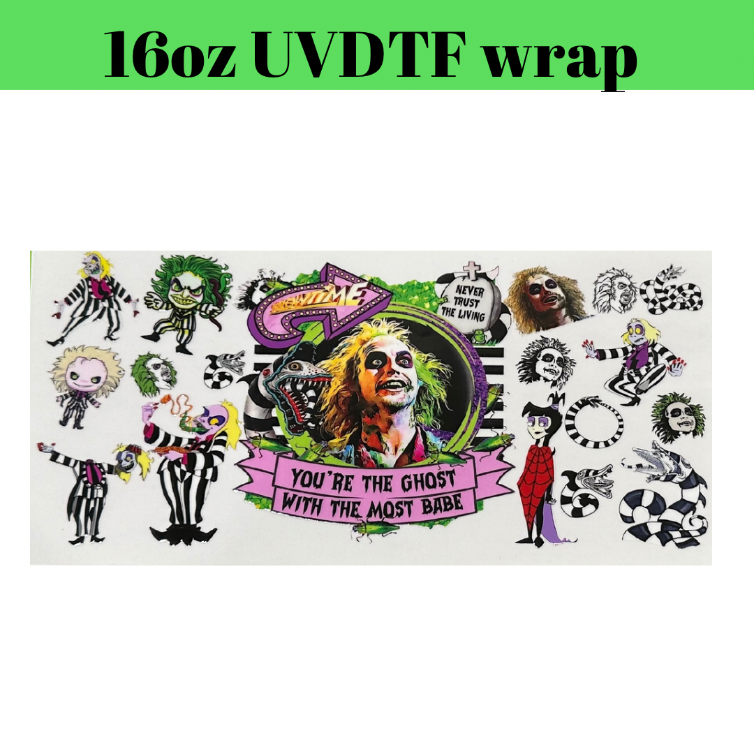 Beetlejuice 16oz UVDTF Wrap