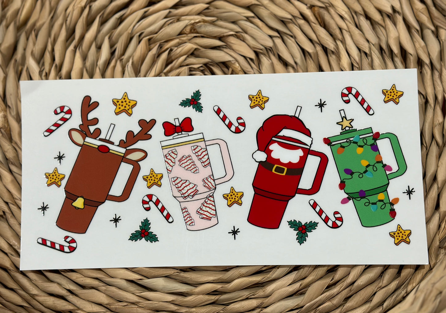 Christmas tumblers 16oz glass cup wrap