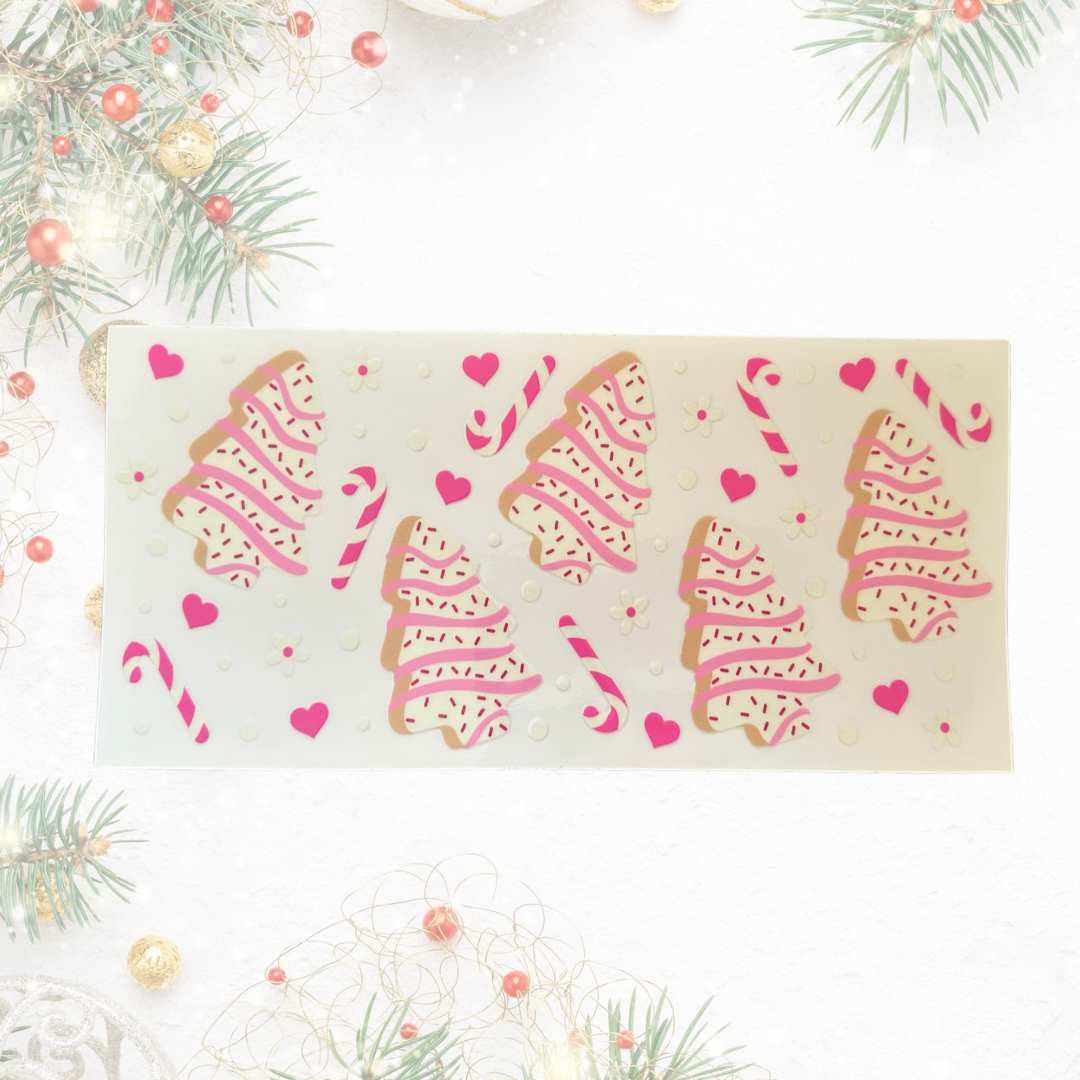 Christmas tree 16oz UVDTF cup wrap