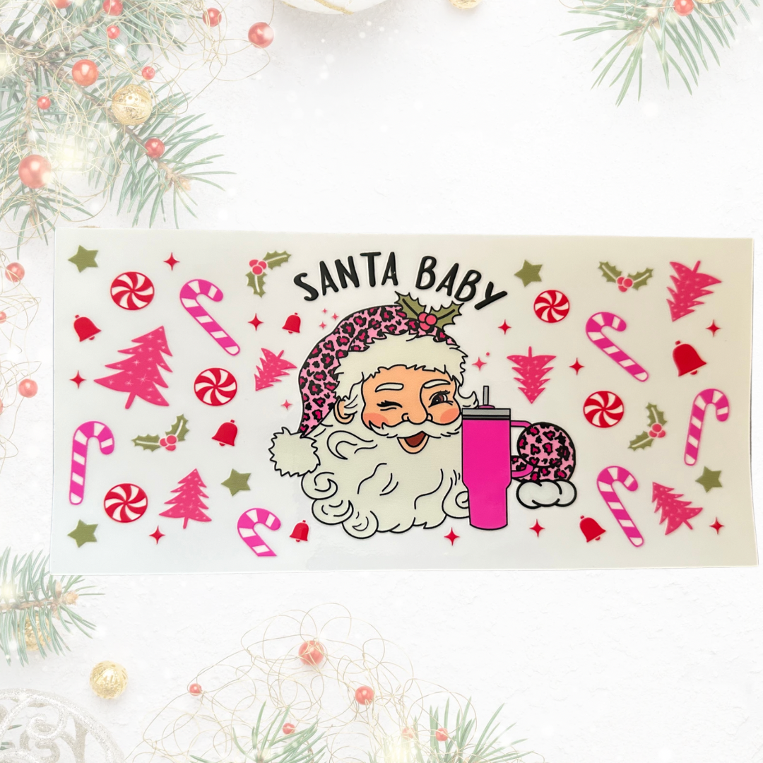 Santa baby 16oz UVDTF cup wrap