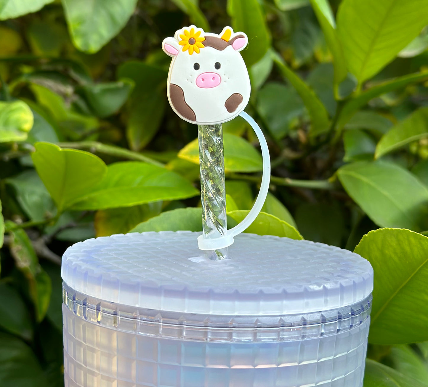 Sunflower cow straw topper
