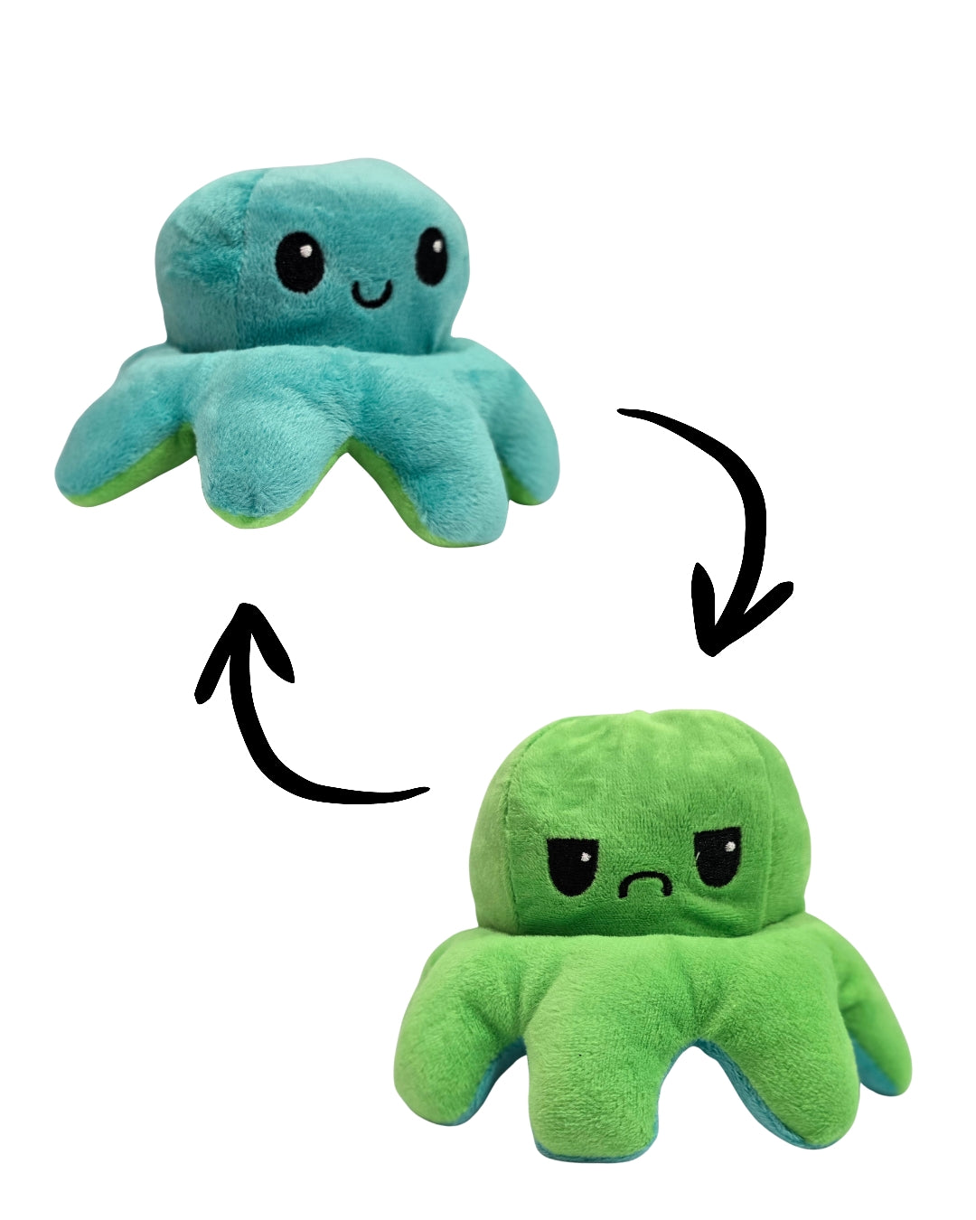 Teal and Green Reversible Octopus Plushie