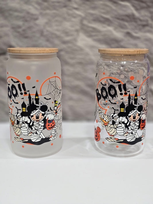Cute Halloween 16oz glass cup