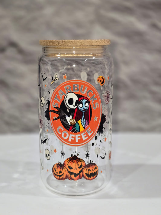 Halloween 16oz glass cup