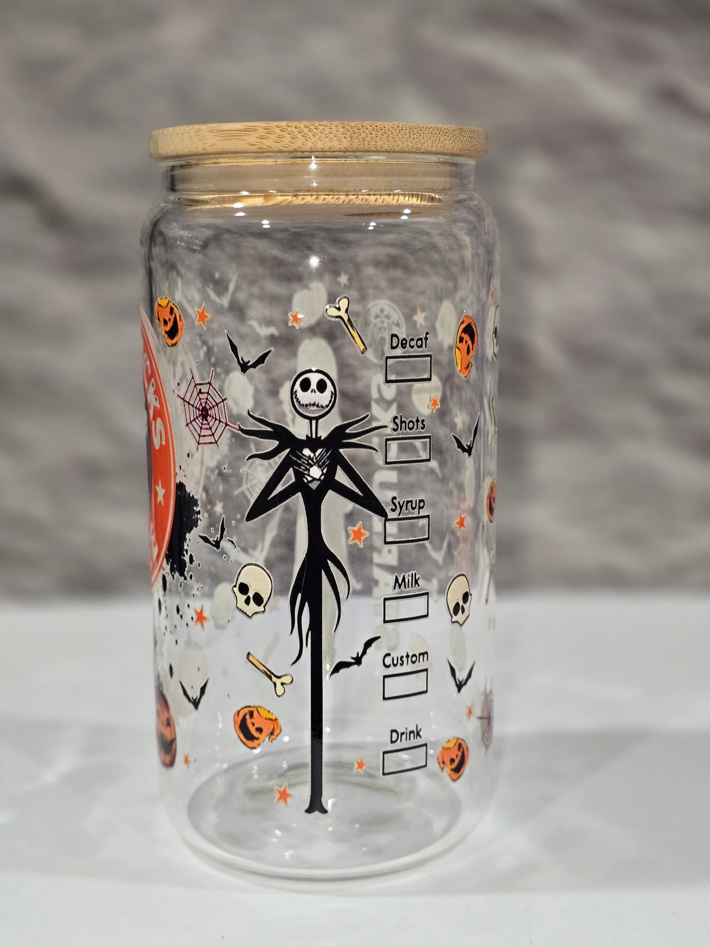 Halloween 16oz glass cup