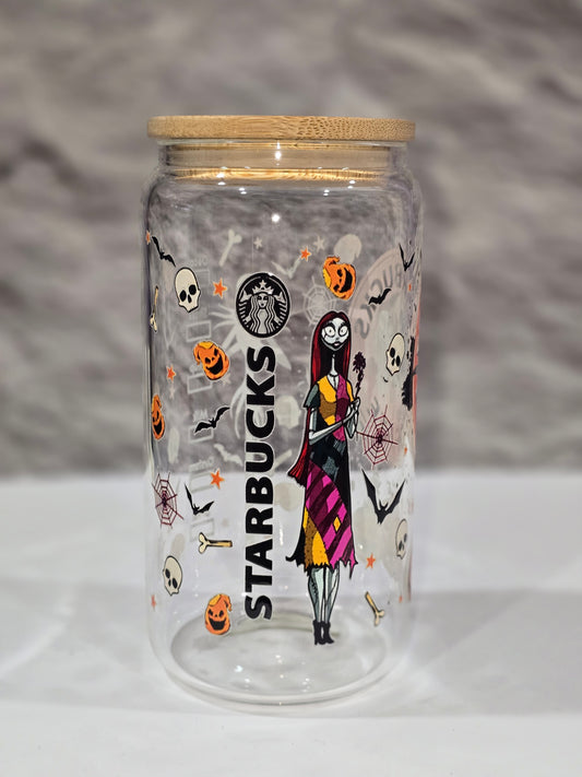 Halloween 16oz glass cup
