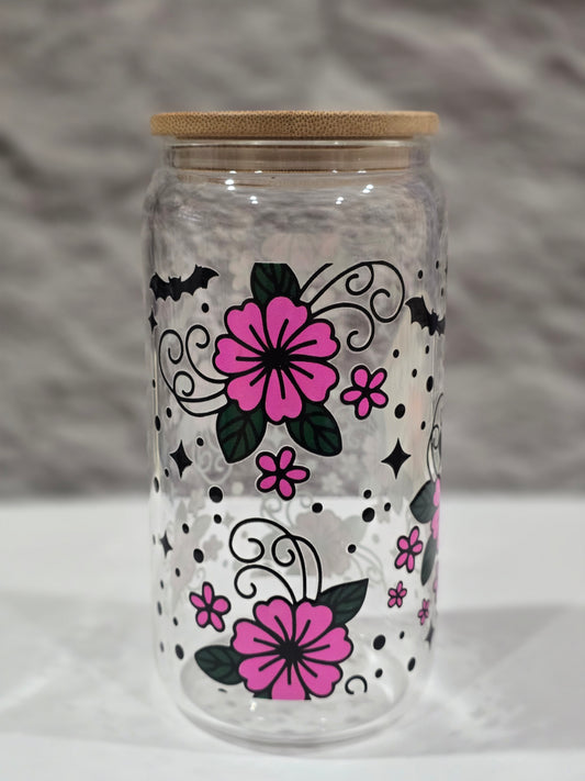 Halloween ghost 16oz glass cup