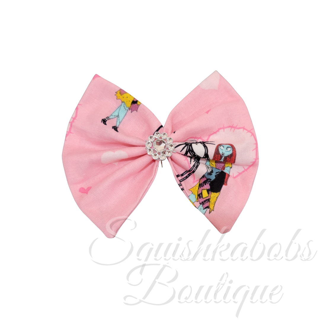 Jack and Sally pink hair bow