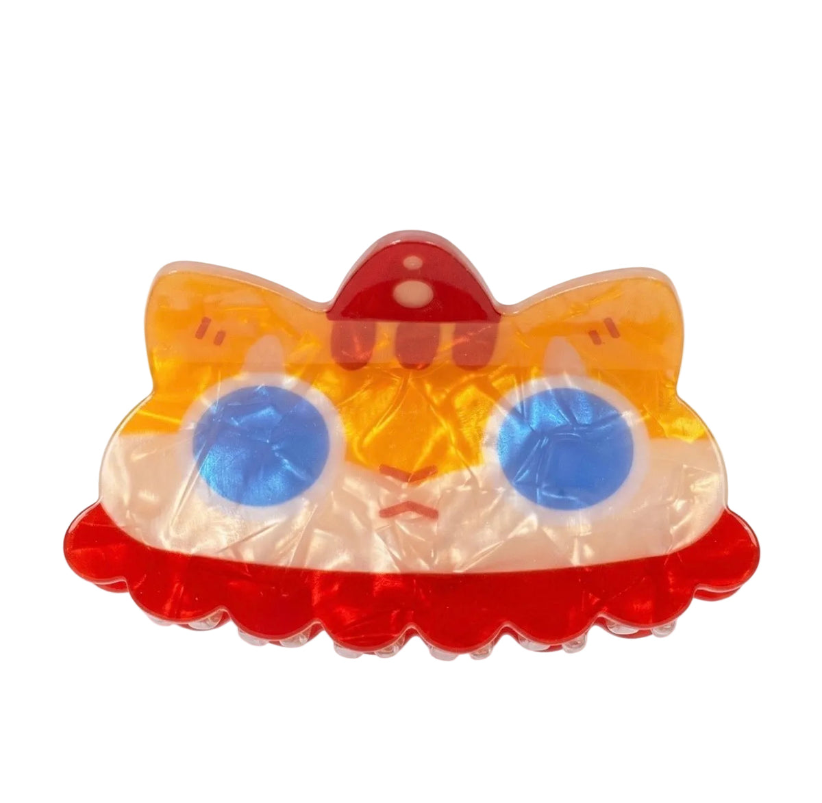 Orange Cat Clown Claw Clip