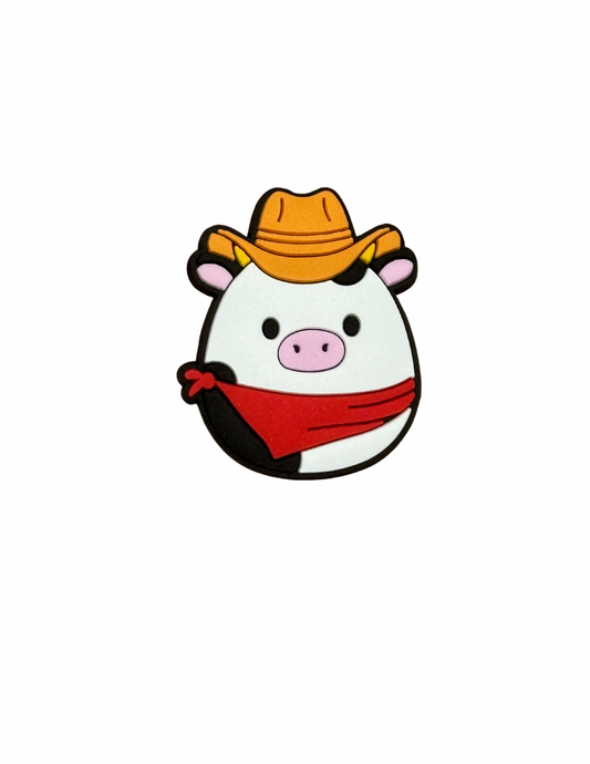 Cowboy cow shoe charm