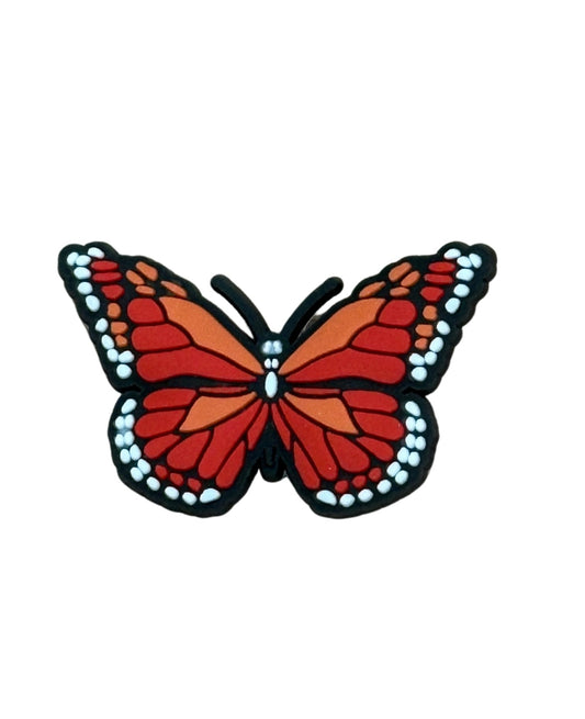 Red butterfly shoe charm
