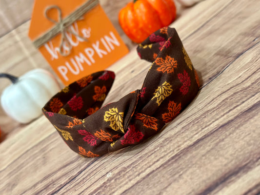 Fall top knot headband