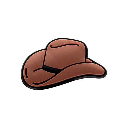 Brown cowboy hat shoe charm