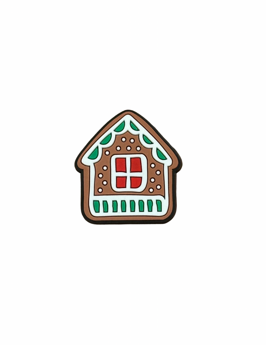 Gingerbread house shoe charm