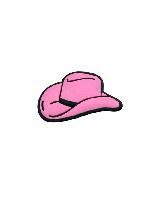 Pink cowboy hat shoe charm