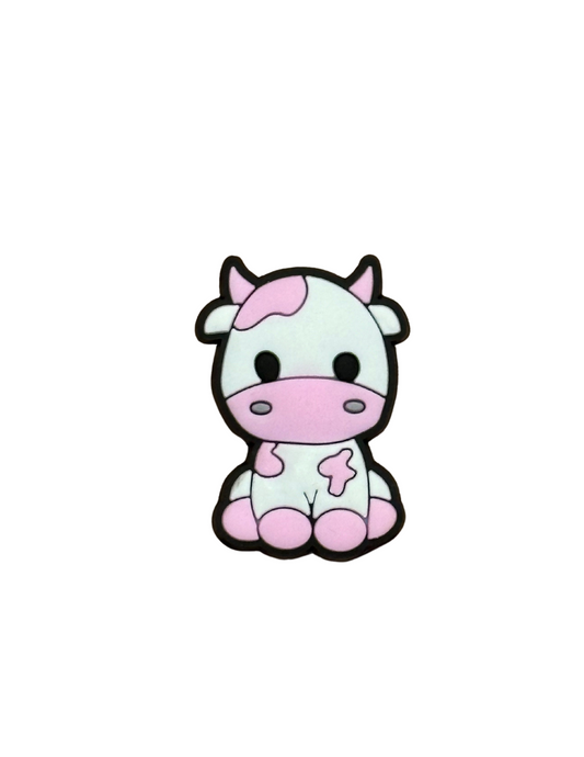 Pink cow shoe charm