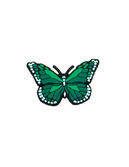 Green butterfly shoe charm