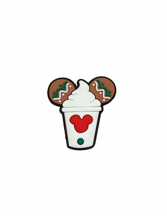 Mouse ears hot chocolate shoe charm