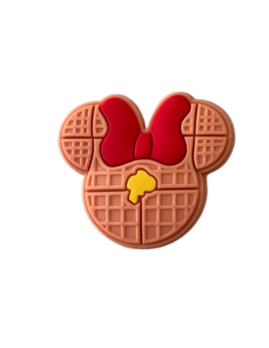 Waffle mouse head shoe charm