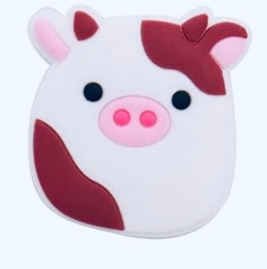 Brown cow shoe charm