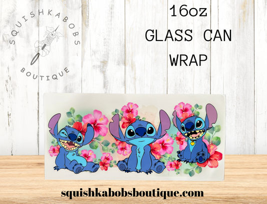 Floral Stitch 16oz  UVDTF Wrap