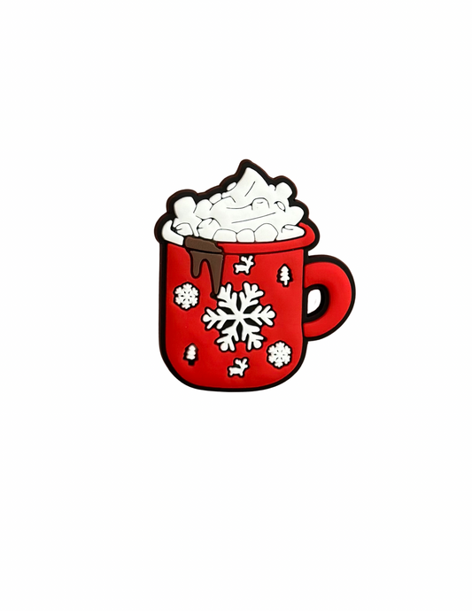 Hot chocolate with marshmallows shoe charm