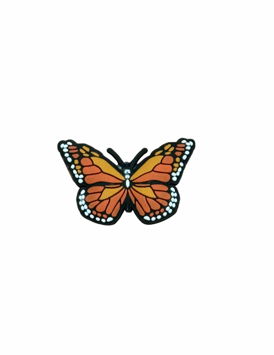 Orange butterfly shoe charm