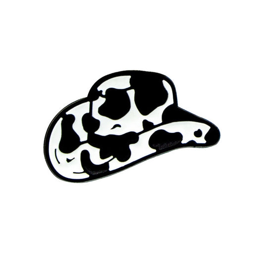 Cow print cowboy hat shoe charm