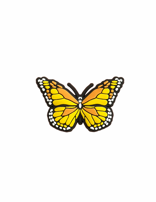 Yellow butterfly shoe charm