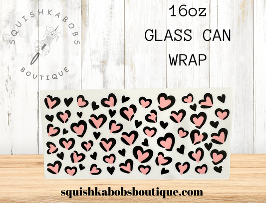 Leopard heart 16oz UVDTF wrap
