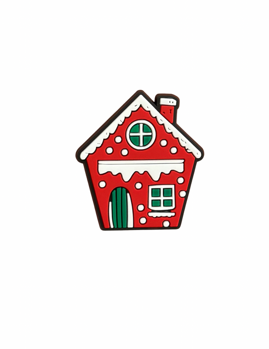 Red Christmas house shoe charm