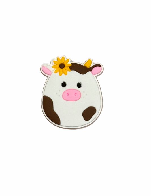 Sunflower cow shoe charm