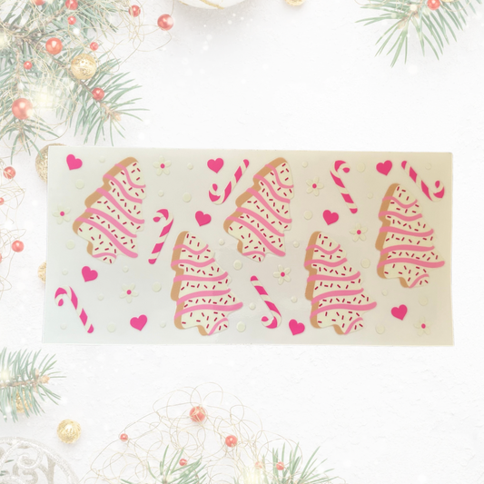 Christmas tree 16oz UVDTF cup wrap