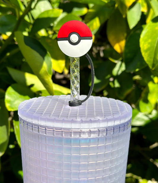 Pokeball straw topper