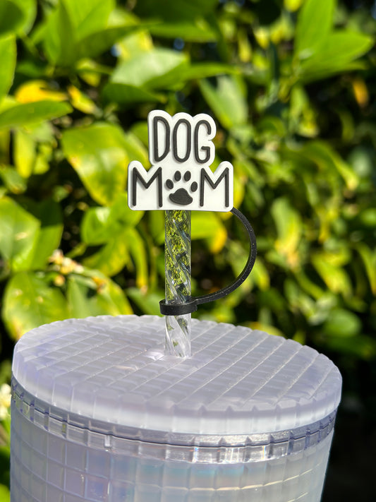 Dog Mom straw topper