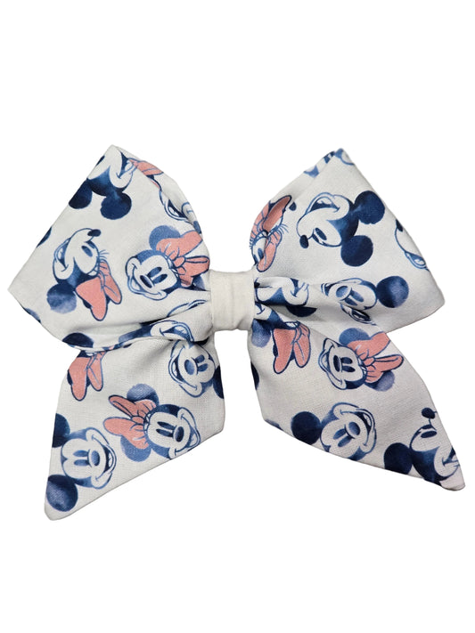 Pink & Blue Mouse Inspired Hair Bow