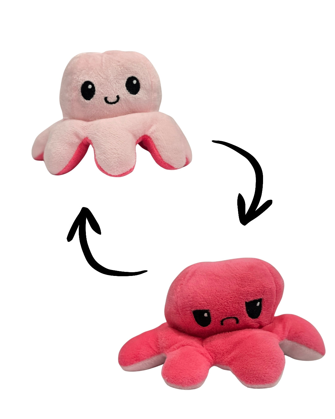 Light Pink and Pink Reversible Octopus Plushie