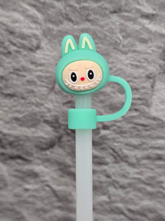 3D Green labubu inspired straw topper
