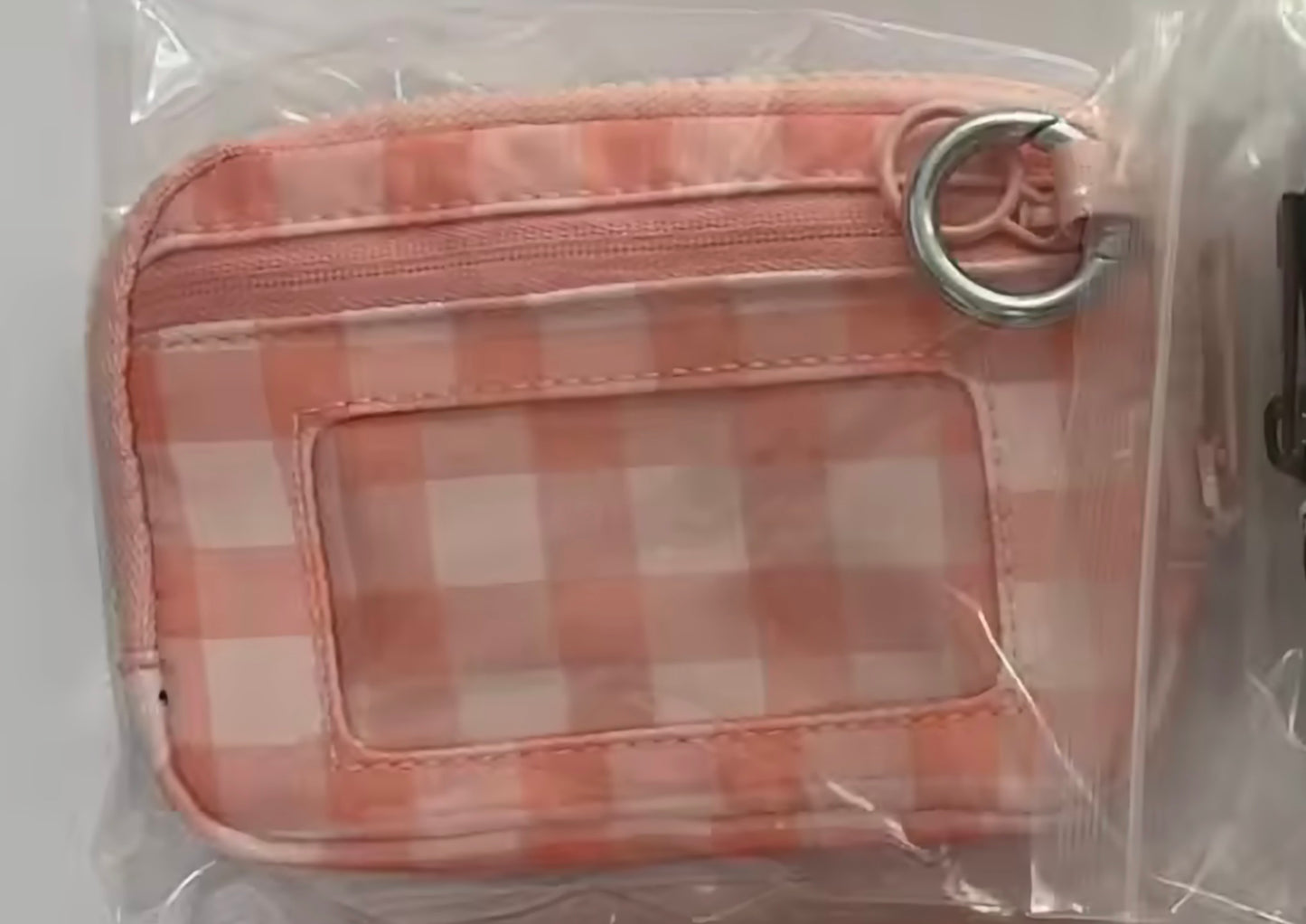 Pink Checkered Wristlet Wallet