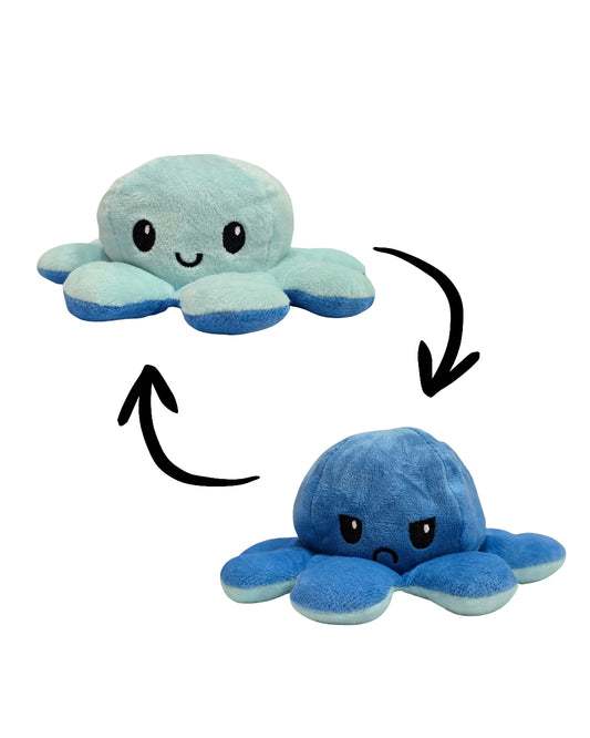 Light Blue and Blue Reversible Octopus Plushie