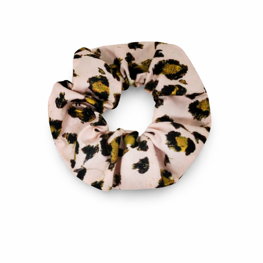 Pink leopard scrunchie