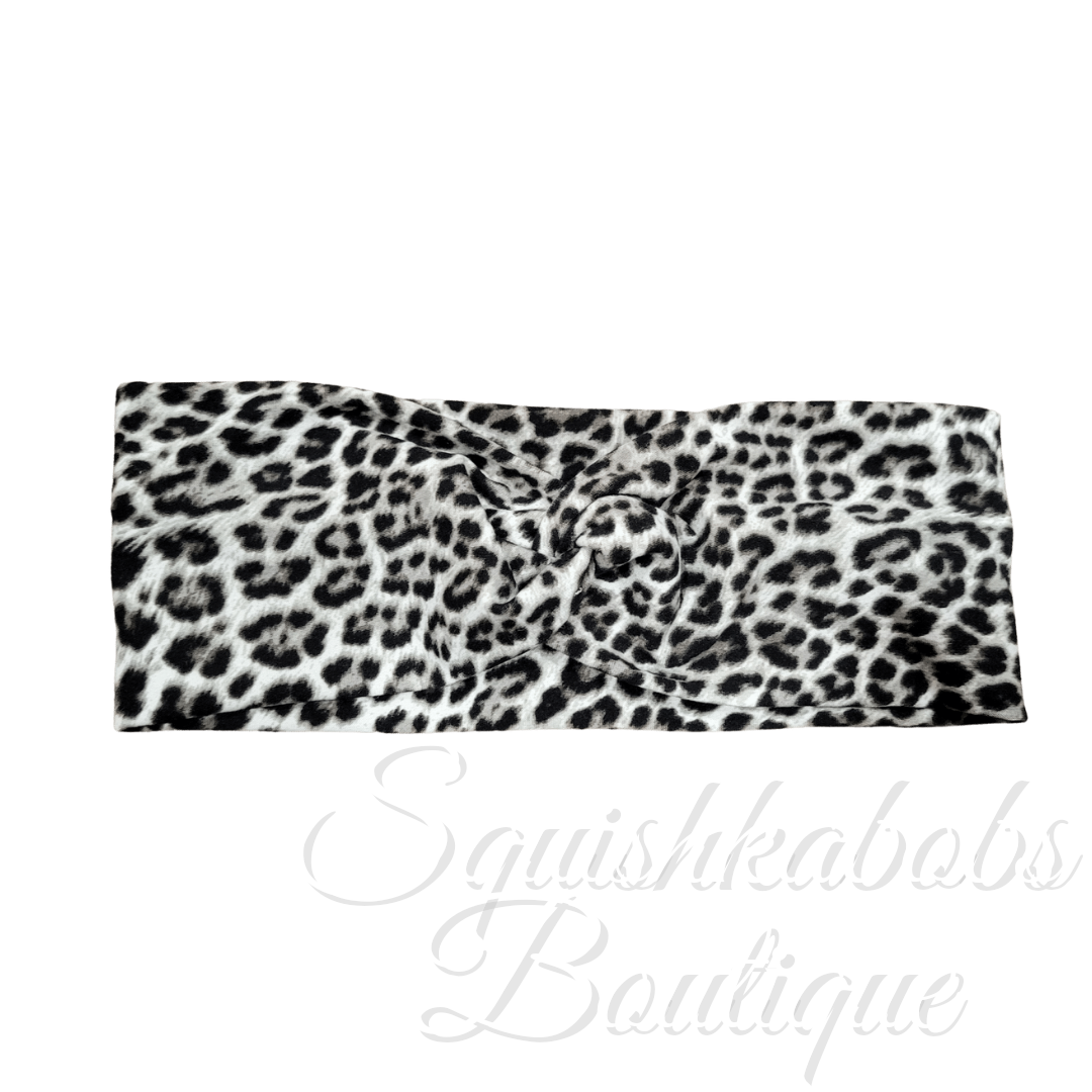 Leopard print twisted turban headband