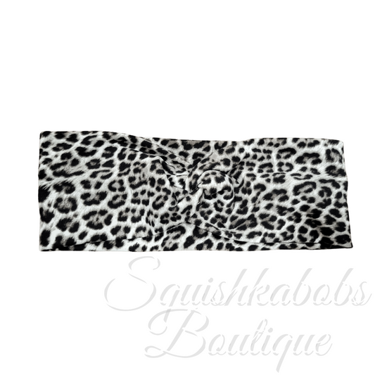 Leopard print twisted turban headband