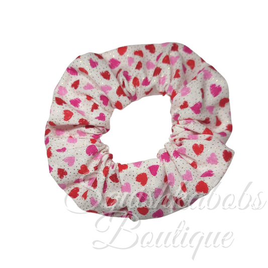 Glitter hearts scrunchie