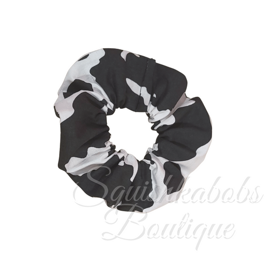 Cow print scrunchie