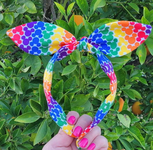 Mickey pride top knot headband